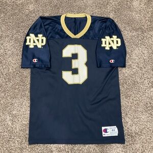 Vintage Notre Dame Fighting Irish #3 Champion Large Football Jersey